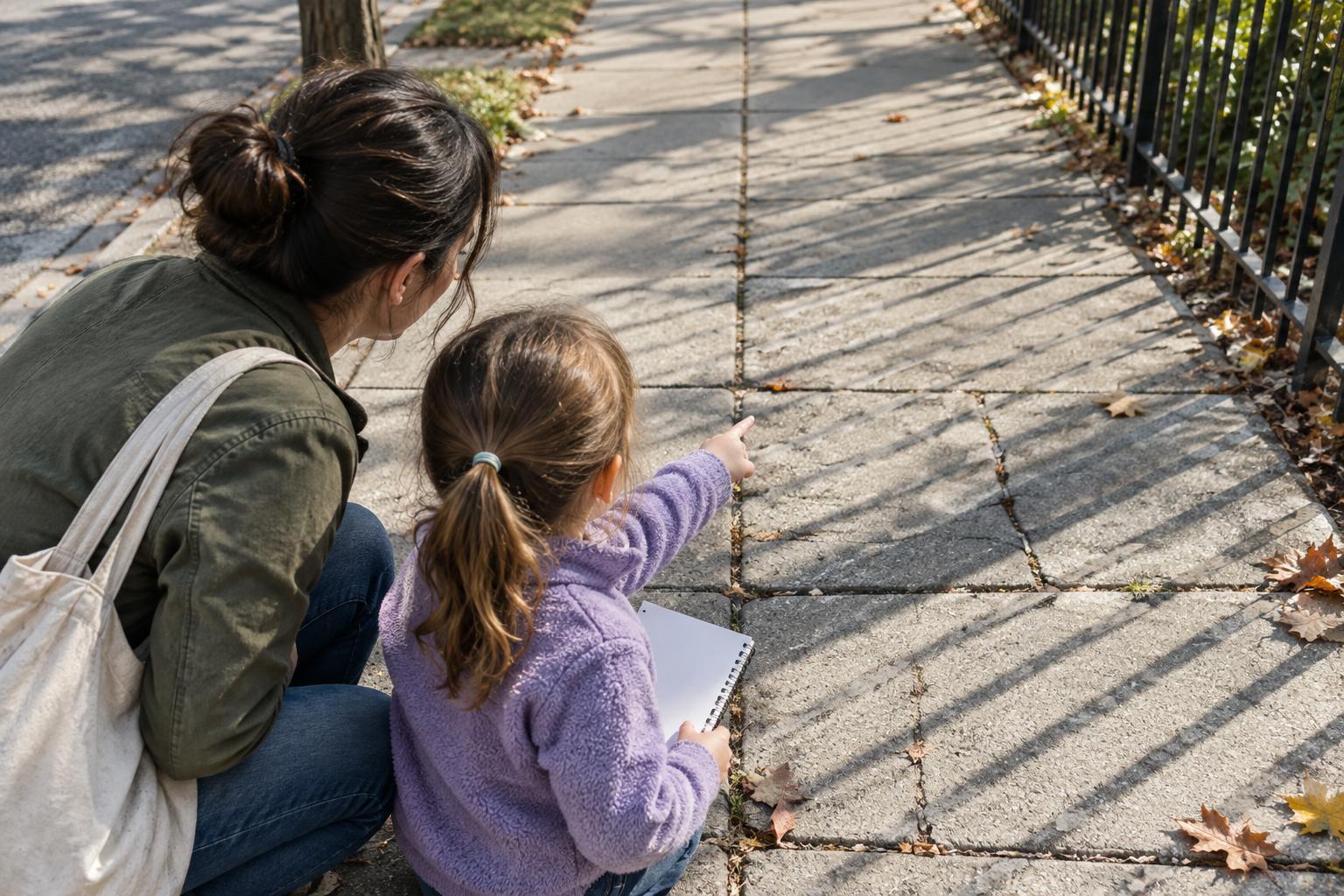 A Sidewalk Pattern Hunt: Looking for Shapes, Lines, and Repetition