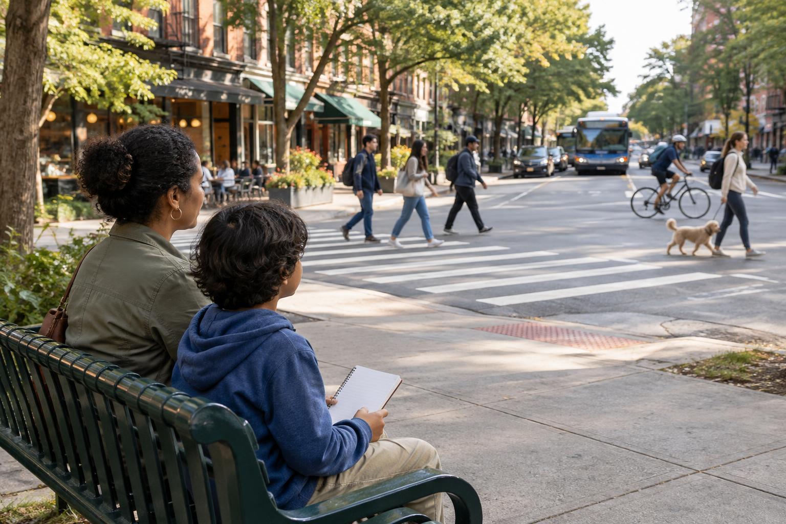 Watching a Busy Street Corner: A Stationary Observation Activity